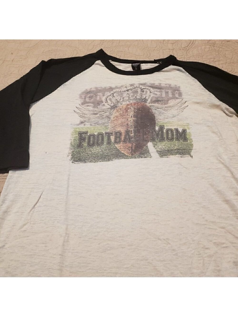 Football Mom Vintage Soft raglan sleeve t-shirt